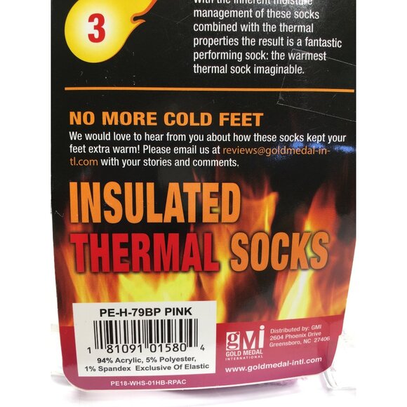 Polar Extreme Thermal Socks Insulated Women's Size 5-9 Pink White - NEW - Picture 9 of 14